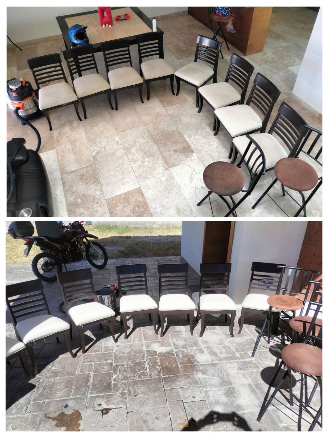 Limpieza de sillas de comedor, antes y después — NanoDEPOT Durango