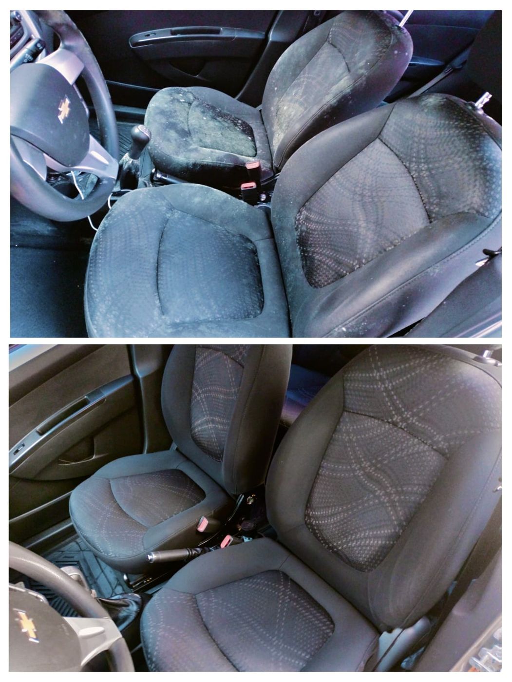 Lavado de asientos de auto, antes y después — NanoDEPOT Durango