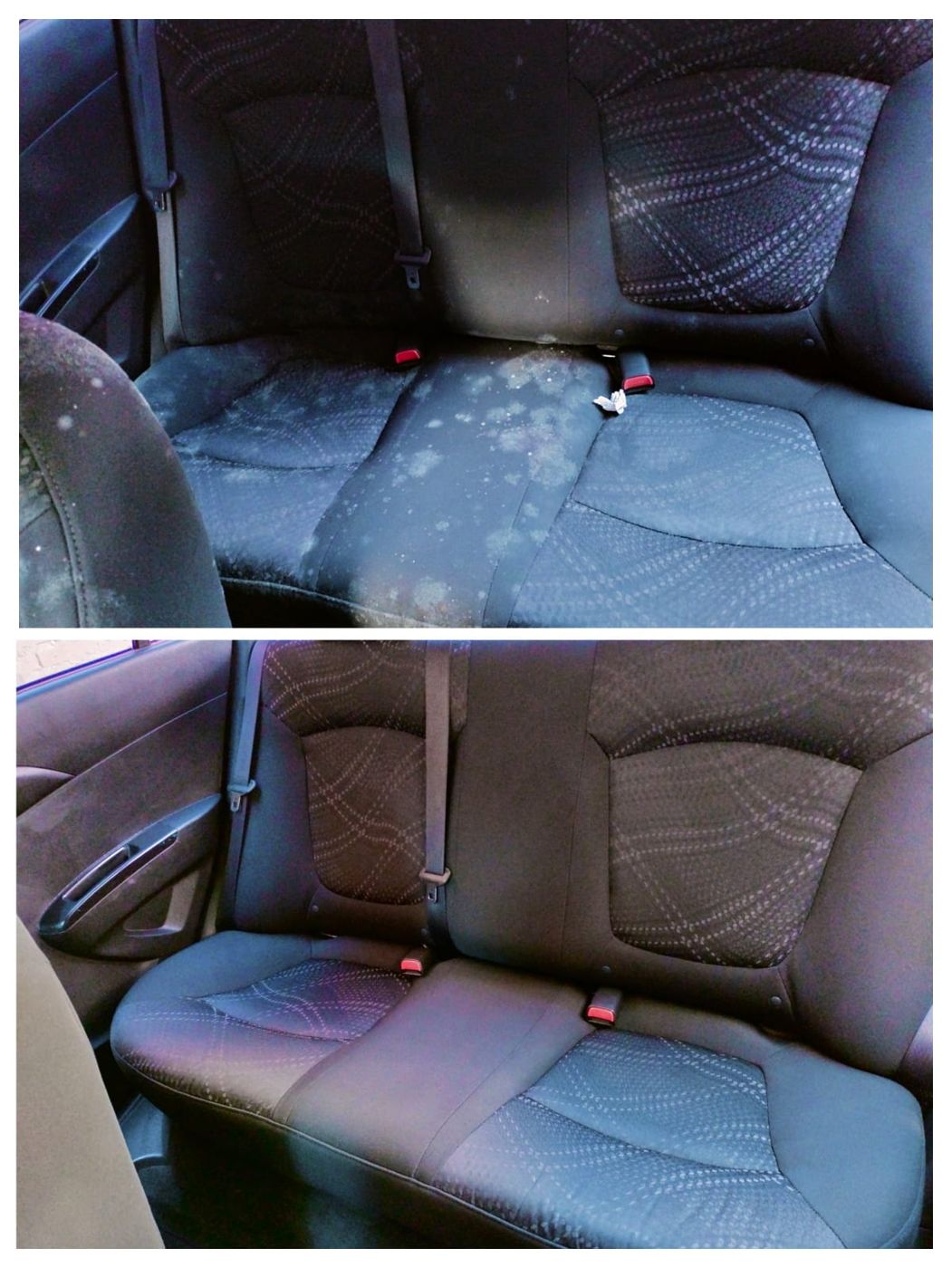 Lavado de asientos traseros de auto, antes y después — NanoDEPOT Durango